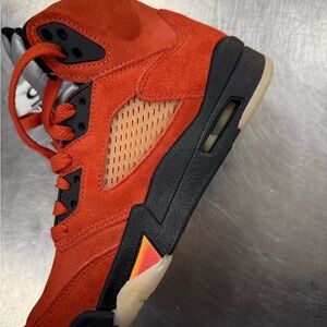 Red and Black High-Top Sneakers